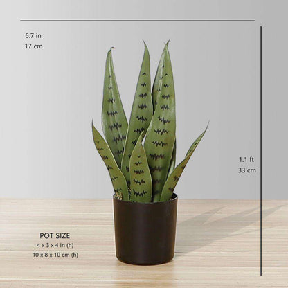 Milo Artificial Snake Sansevieria Dark Green Potted Plant (Multiple Sizes)