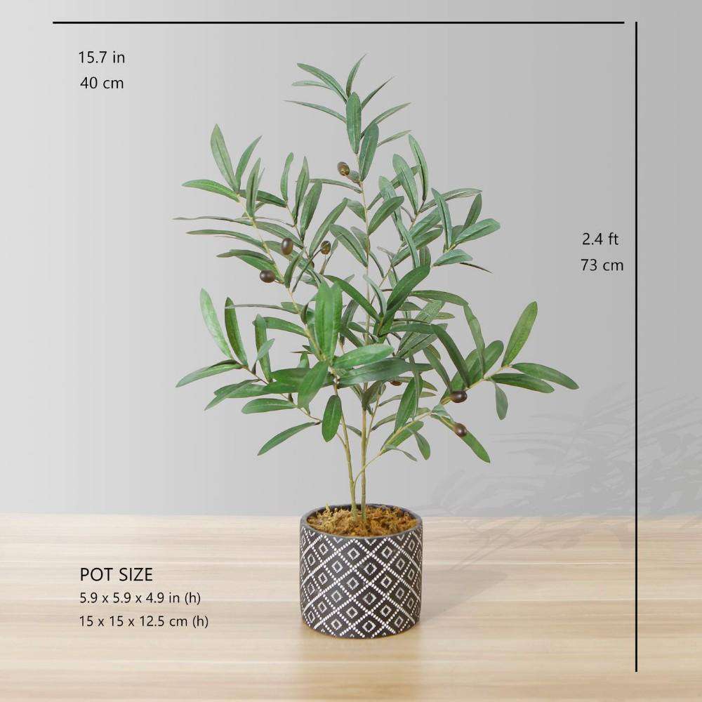 Madero Potted Faux Olive Plant