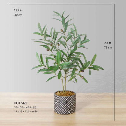 Madero Potted Faux Olive Plant