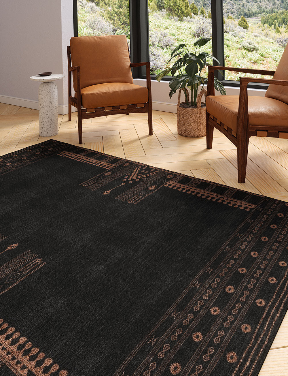 Mazela Black Rug
