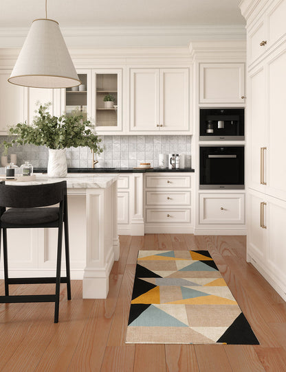 Mizza Black Yellow Multicolor Rug