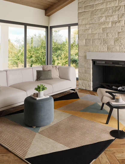 Mizza Black Yellow Multicolor Rug