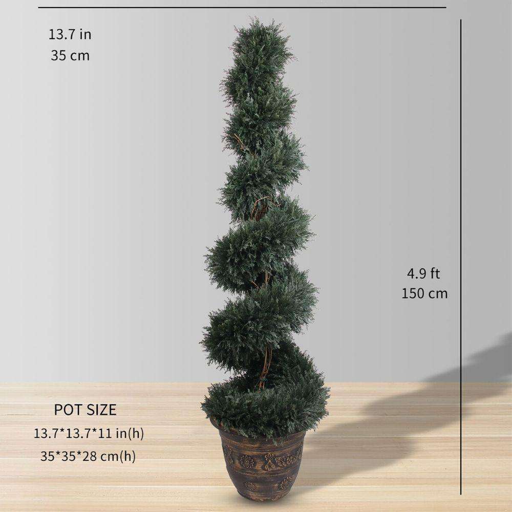 Perth Faux Potted Spiral Boxwood Topiary Plant (Multiple Sizes)