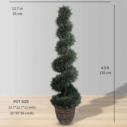 Perth Faux Potted Spiral Boxwood Topiary Plant (Multiple Sizes)