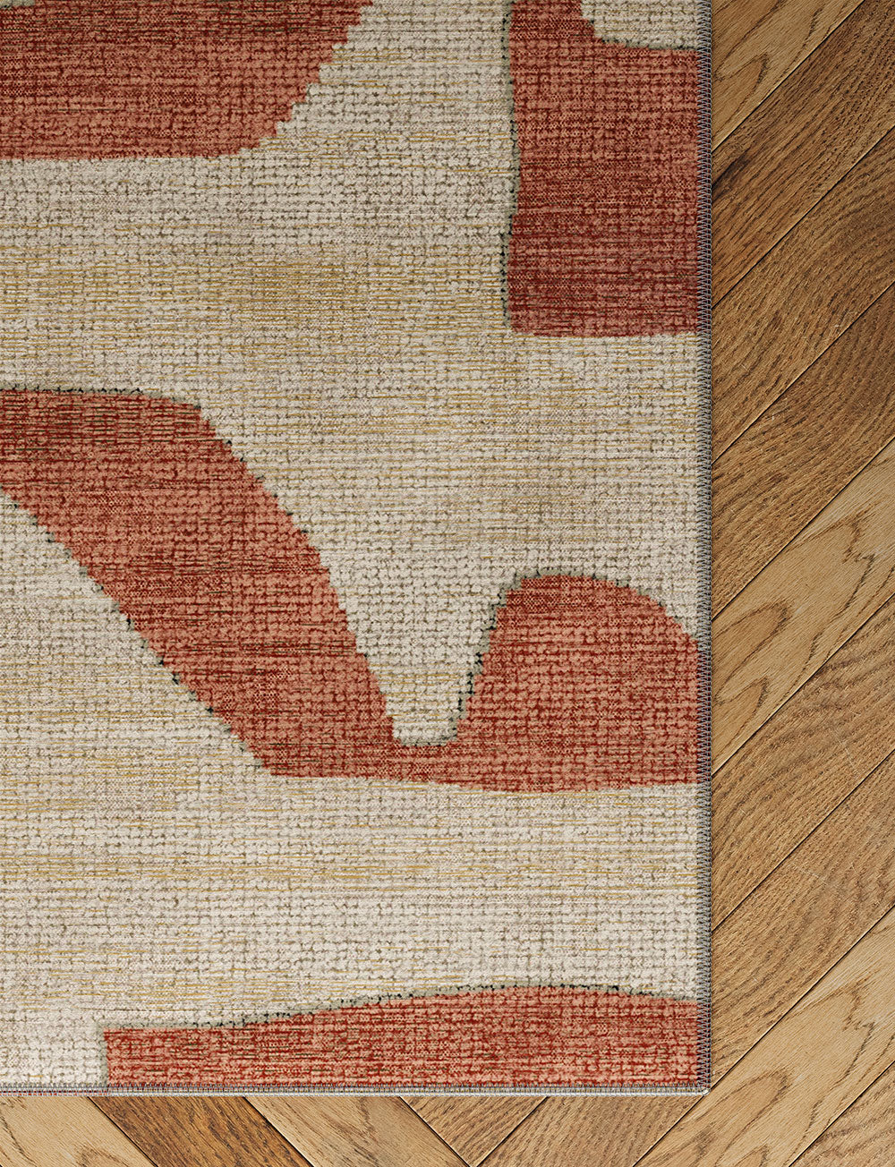 Puzla Orange Natural Rug