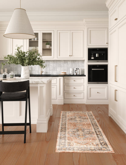 Riverra Terracotta Black Rug