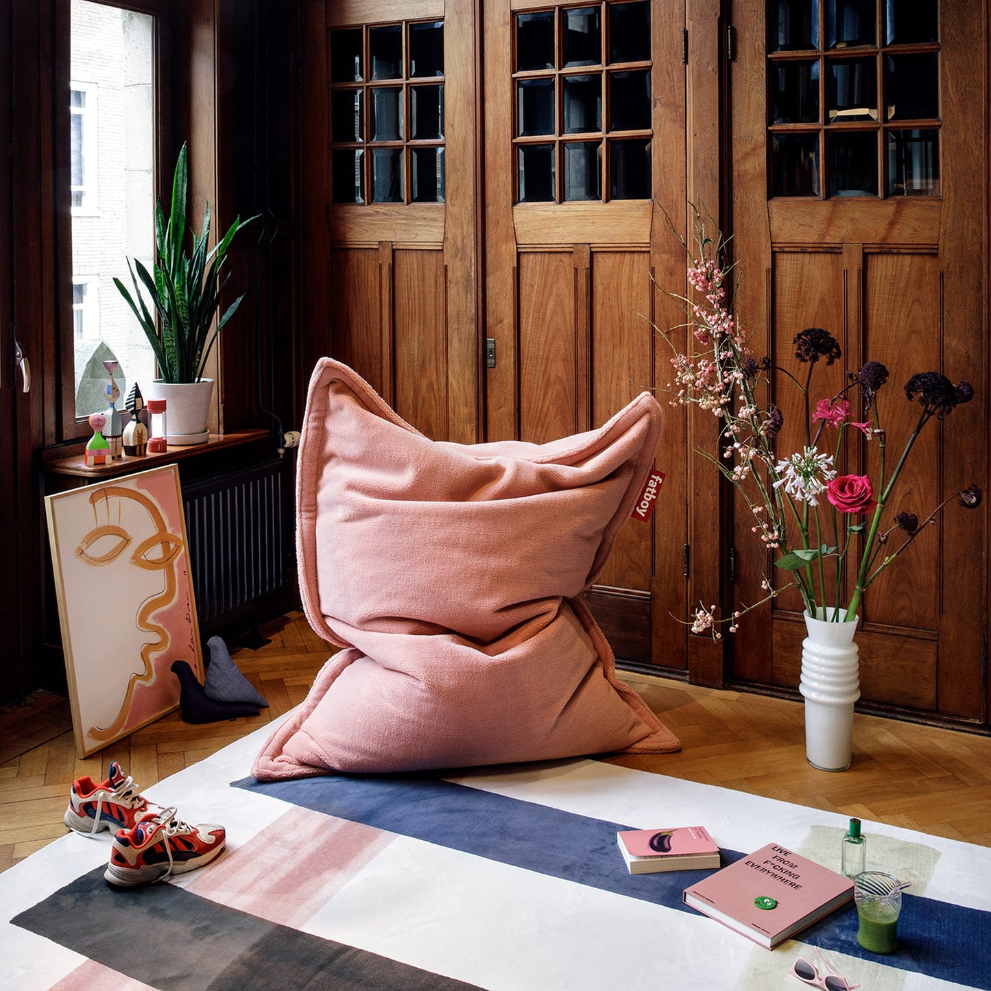 室內纖細泰迪豆袋沙發