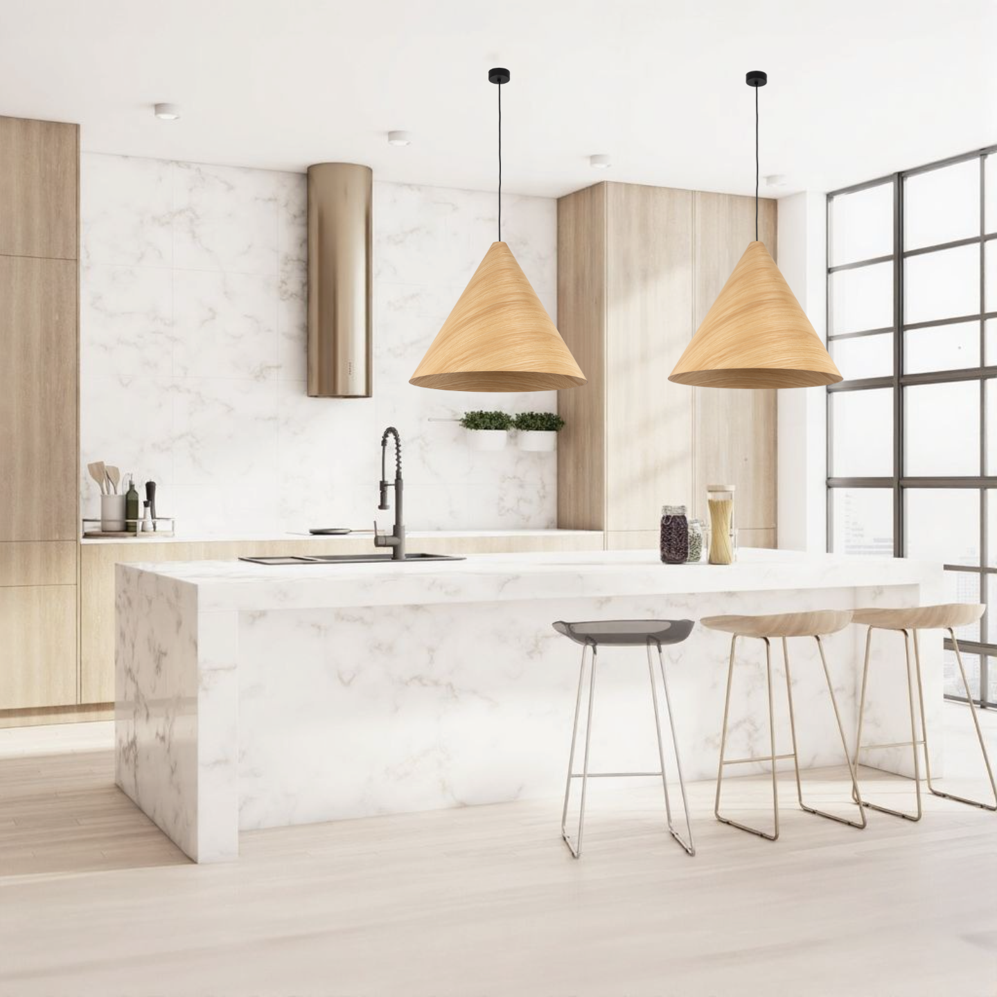 SOLIS Wood Scandinavian Pendant Lamp