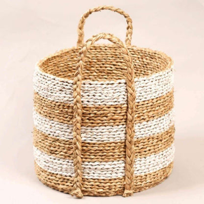 Tom - Seagrass Planter With White Stripes