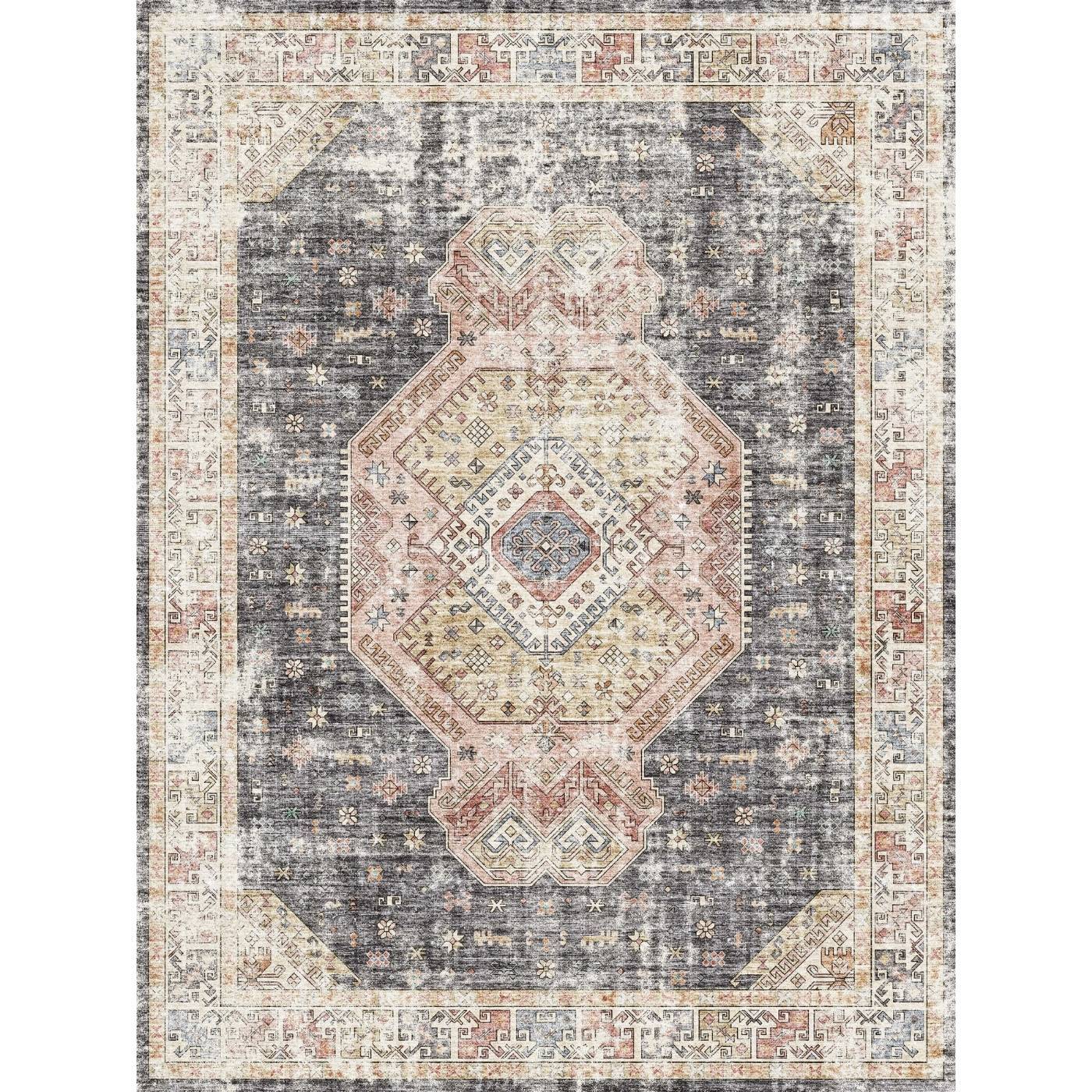 Caspara Orange Black Coral Rug