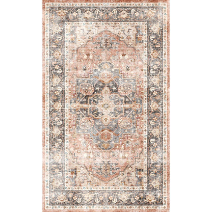 Riverra Terracotta Black Rug
