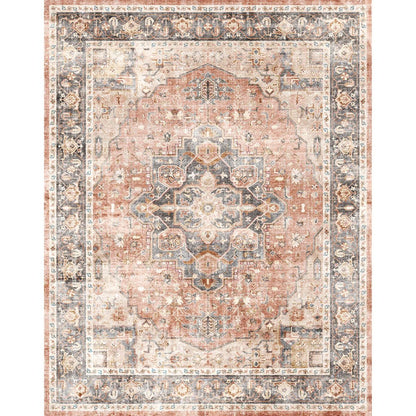 Riverra Terracotta Black Rug