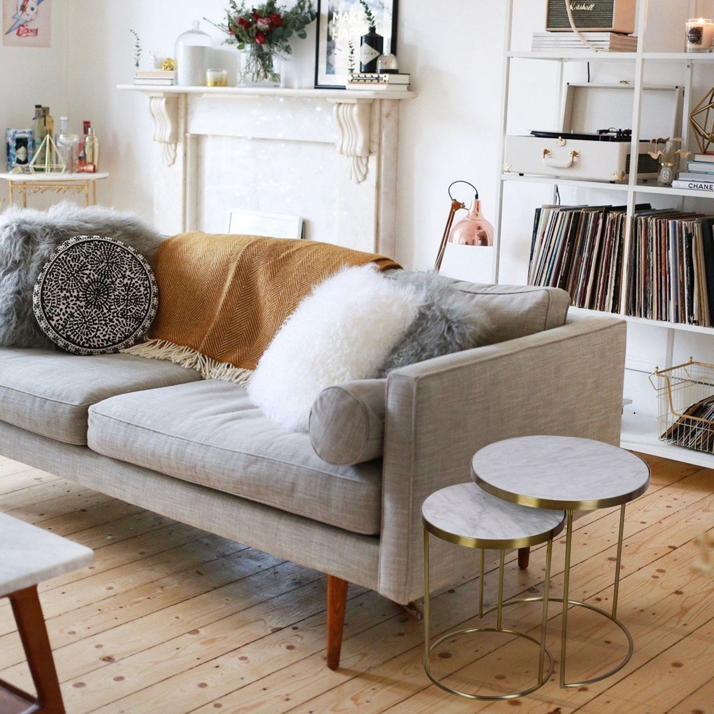 Harlo Round Marble Nesting Tables