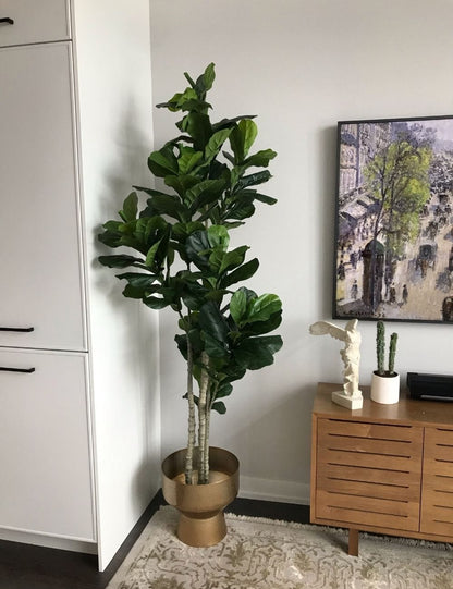 Kendrik -Mid-Century Brass Floor Planter (Multiple Sizes)