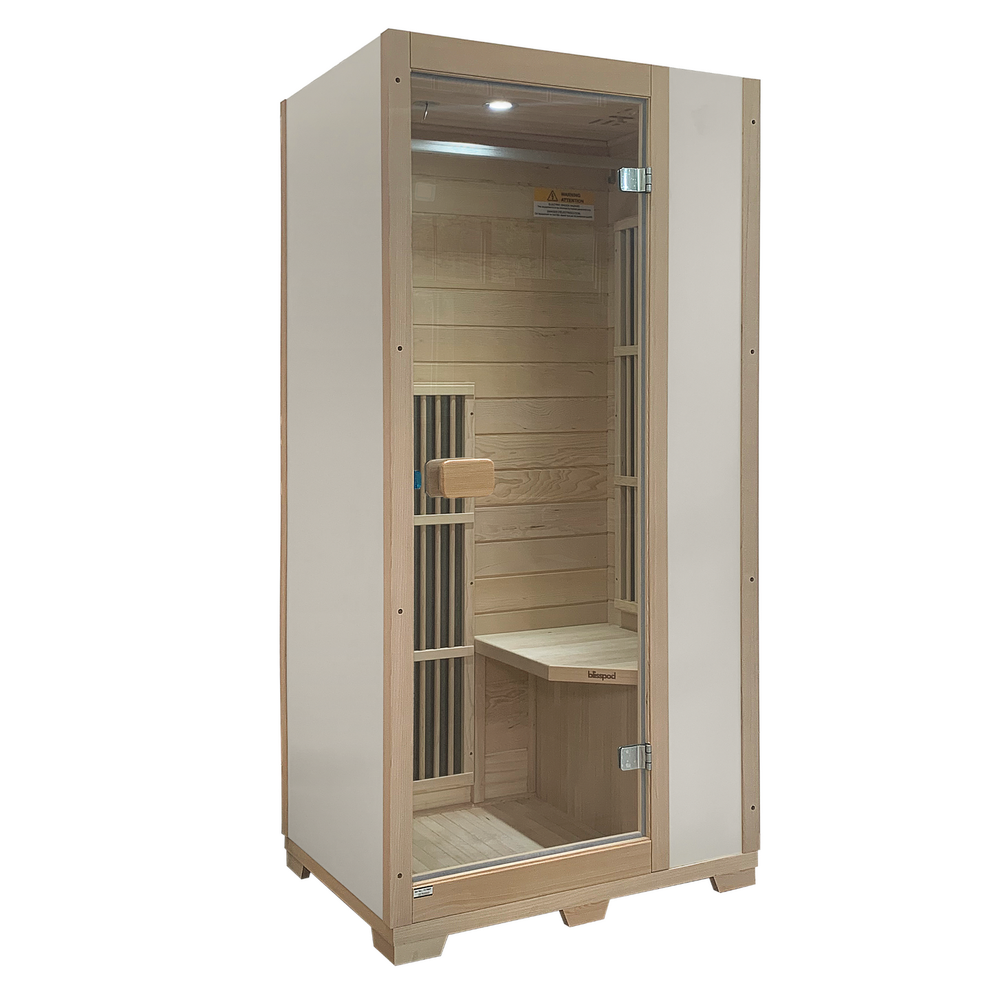 Blisspod | Vienna | Far Infrared Sauna | Canadian Hemlock Very Low EMF | 72.8"H x 35.4"W x 25.6"D | 1 Person