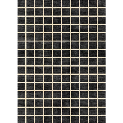 Caper黑色天然格子地毯