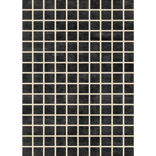 Caper Black Natural Checkered Rug