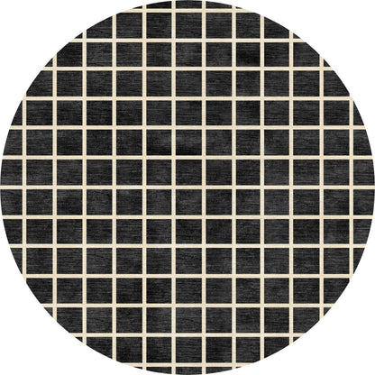 Caper黑色天然格子地毯