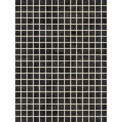 Caper黑色天然格子地毯