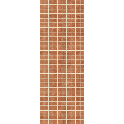 Caper Orange Natural Checkered Rug