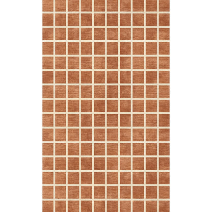 Caper Orange Natural Checkered Rug