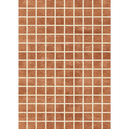 Caper Orange Natural Checkered Rug