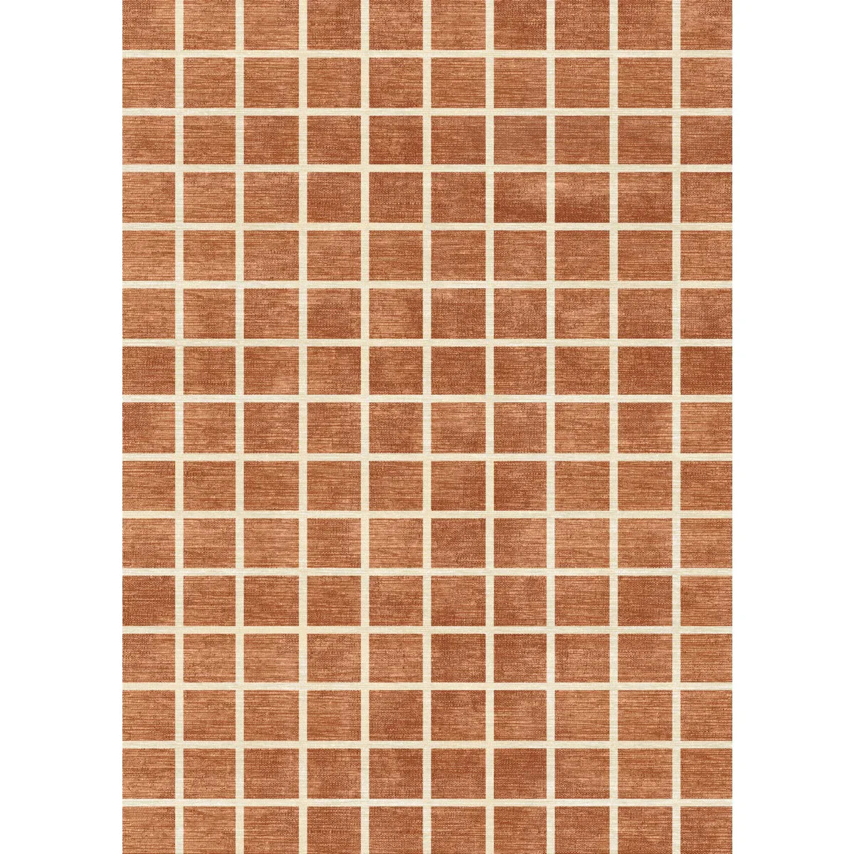 Caper Orange Natural Checkered Rug