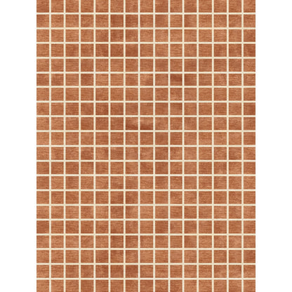 Caper Orange Natural Checkered Rug