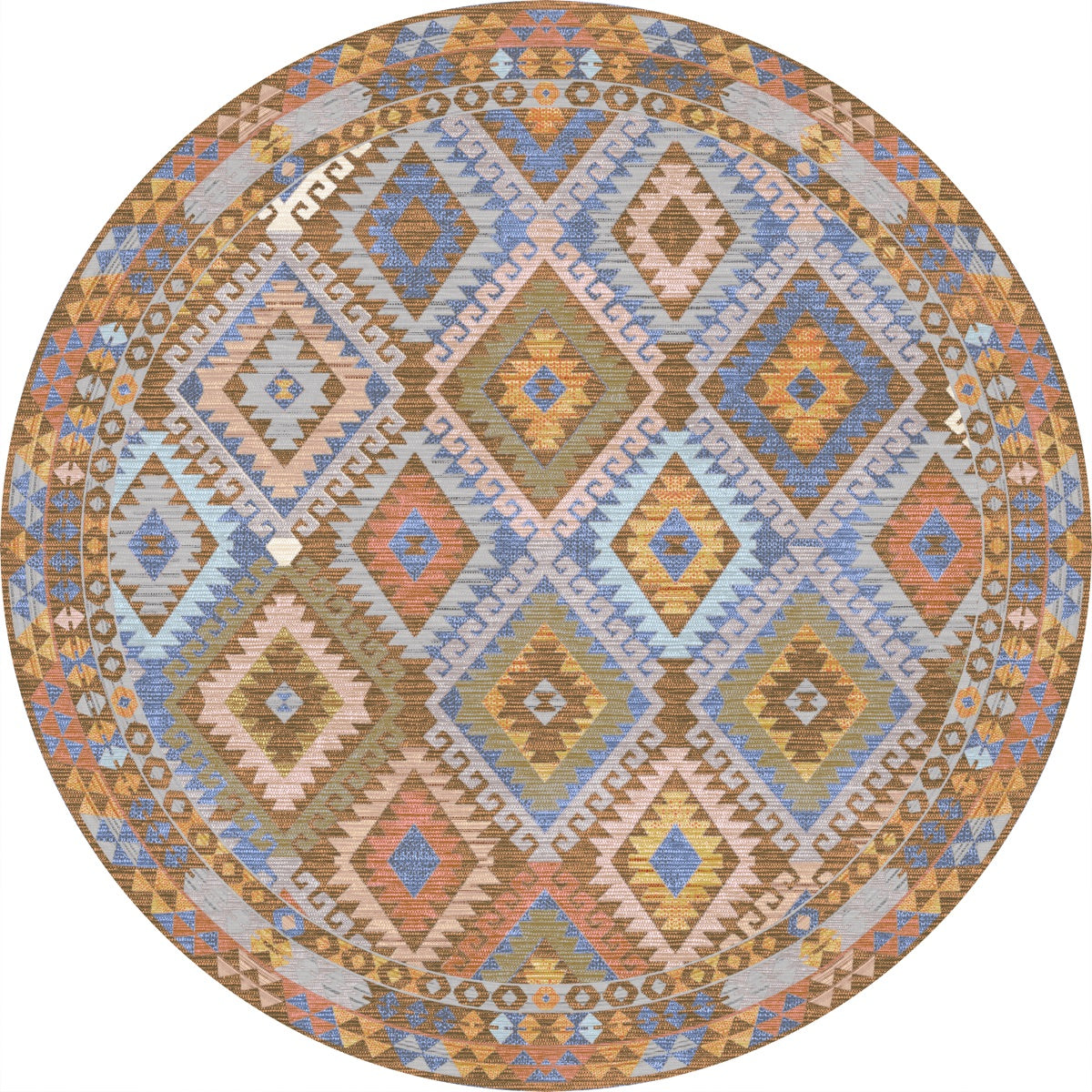 Assania Blue Brown Multi Rug