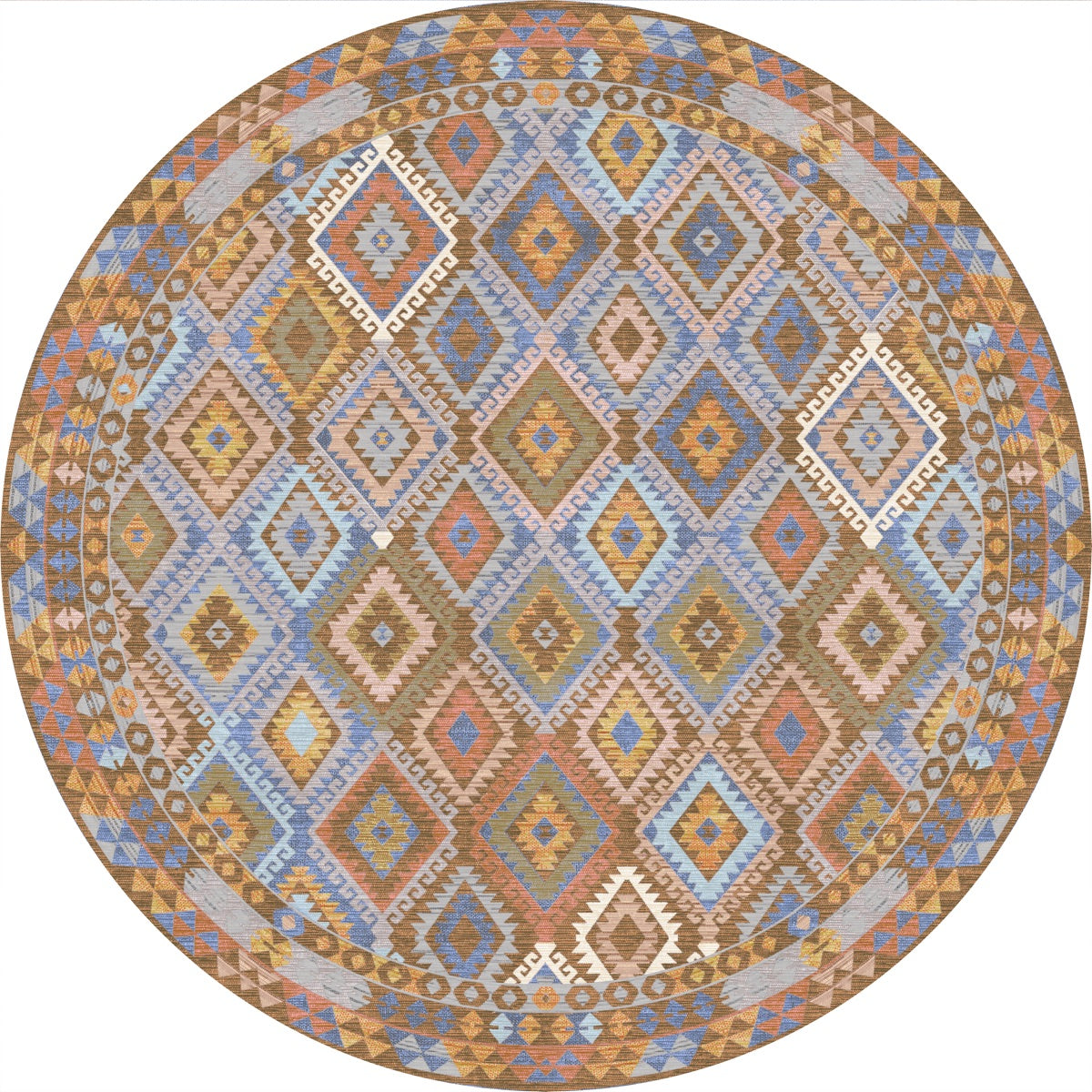 Assania Blue Brown Multi Rug