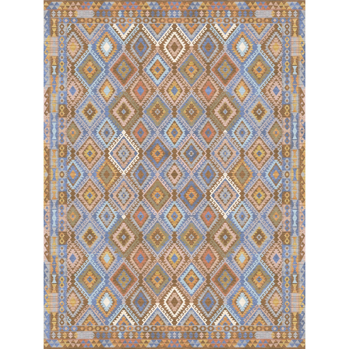 Assania Blue Brown Multi Rug