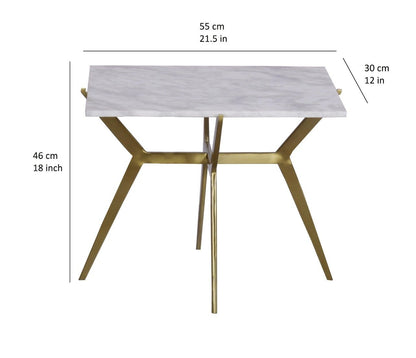 Sevi Rectangular Marble Side Table