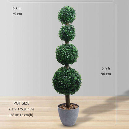 York Faux Potted Boxwood Topiary Plant 3'