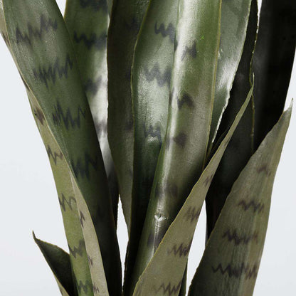 Zoro Artificial Snake Sansevieria Dark Green Potted Plant 30''