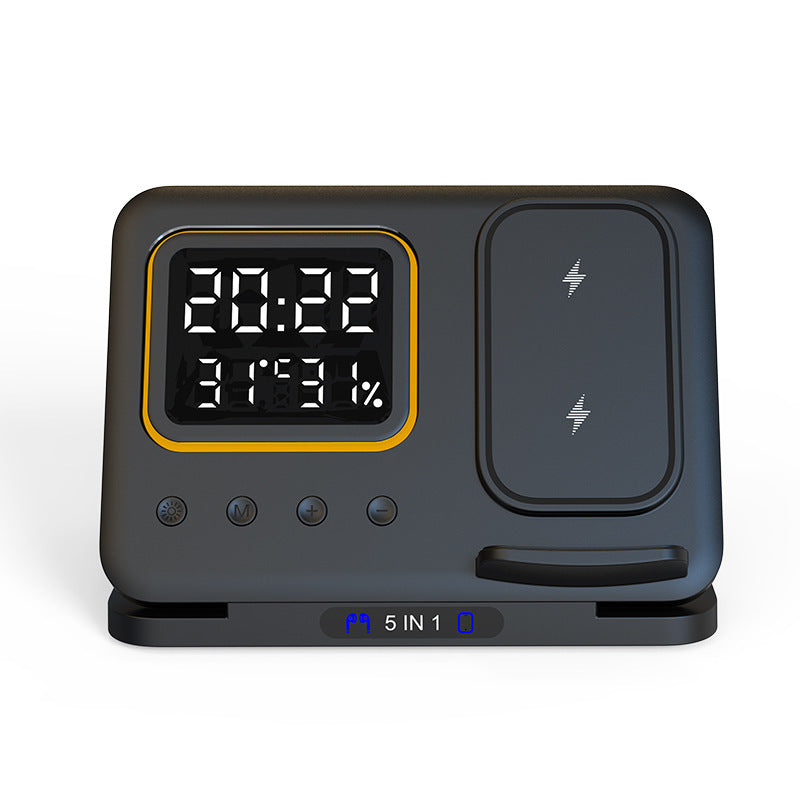 Austrige 5-in-1 Wireless Charging Stand - LED Clock Dock Black / Suitable For Apple Watch Electronic devices