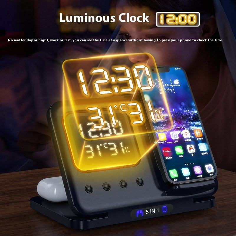 Austrige 5-in-1 Wireless Charging Stand - LED Clock Dock Electronic devices