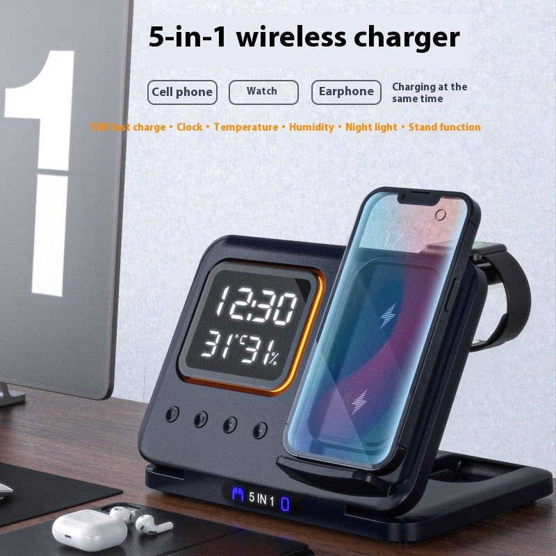 Austrige 5-in-1 Wireless Charging Stand - LED Clock Dock Electronic devices