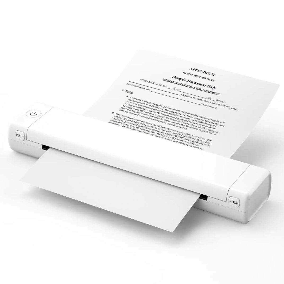 Austrige A4 Wireless Travel Bluetooth Printer All white / USB Portable