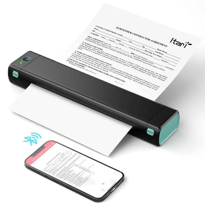 Austrige A4 Wireless Travel Bluetooth Printer Black standalone / USB Portable
