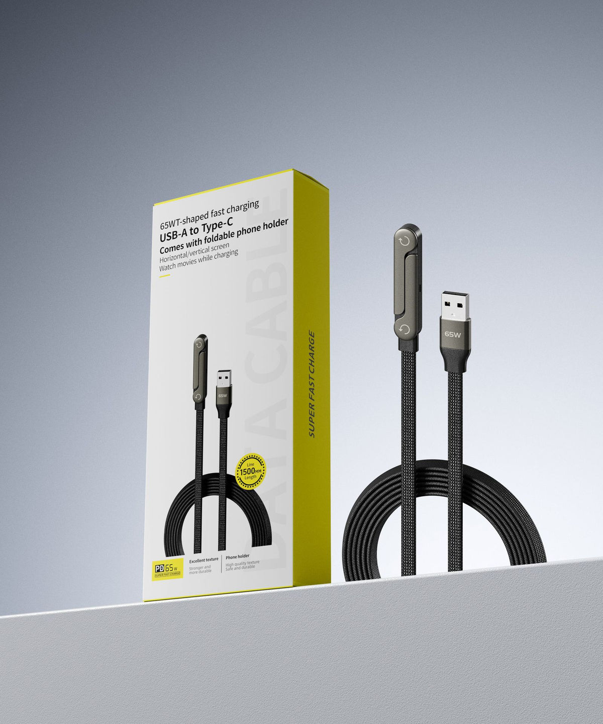 Fast Charging Foldable Bracket Data Cable 2-in-1 Home office & gaming technology