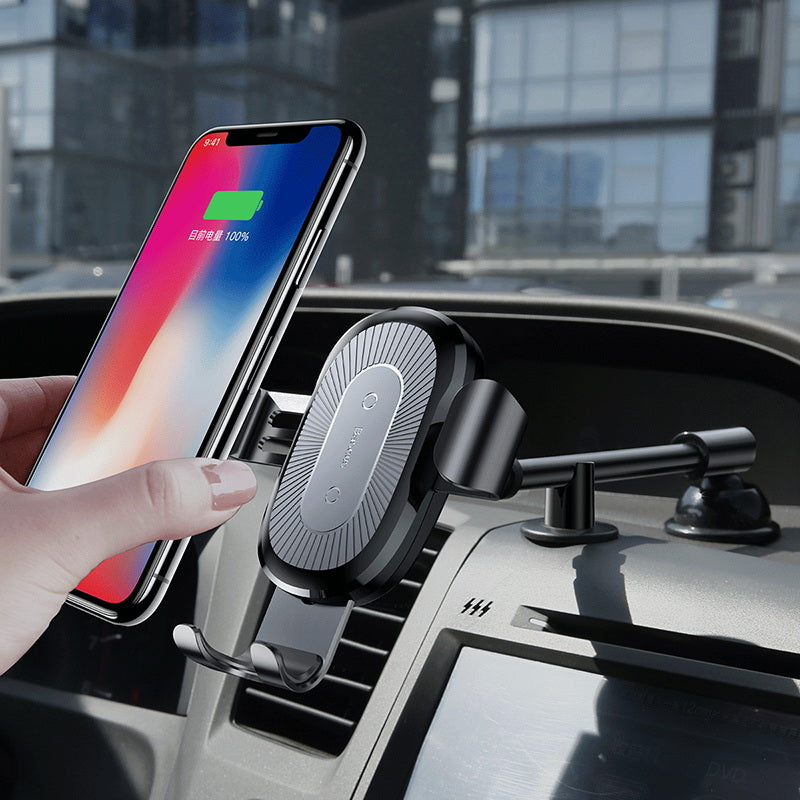 Gravity Bracket Wireless Charging Car Two-in-one Charger Black long Magnetic
