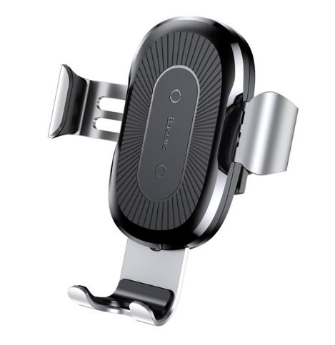 Gravity Bracket Wireless Charging Car Two-in-one Charger silver Magnetic