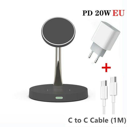 Austrige Magnetic iPhone Wireless Charger Dock With 20W EU Plug 3
