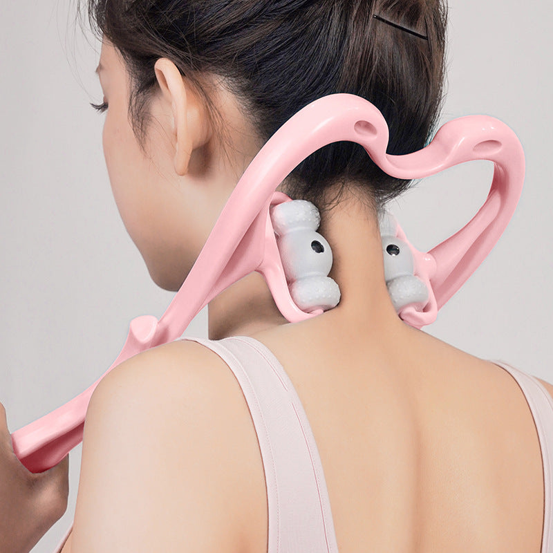 Austrige Neck Massager - Deep Tissue 360 Degree Roller Pink Ergonomics