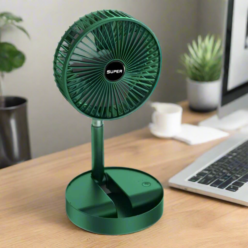 Austrige Portable Mini Desk Fan - USB Powered Green With battery Electronics