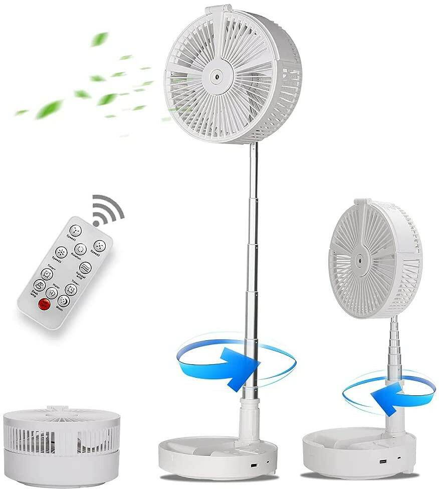 Austrige Rechargeable Mini Portable Desk Fan White without Remote Control / 7200mah Technically