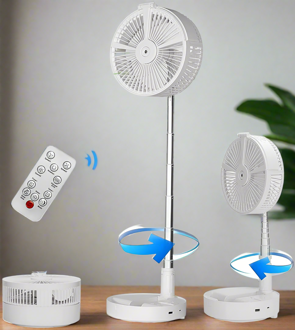 Austrige Rechargeable Mini Portable Desk Fan White without Remote Control / 7200mah Technically