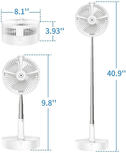 Austrige Rechargeable Mini Portable Desk Fan White without Remote Control / 7200mah Technically