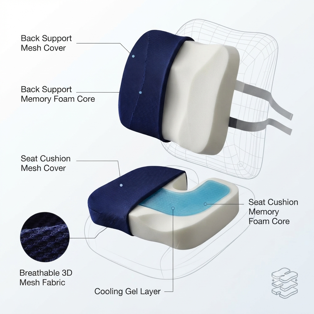 Austrige Seat & Car Lumbar Support Cushion