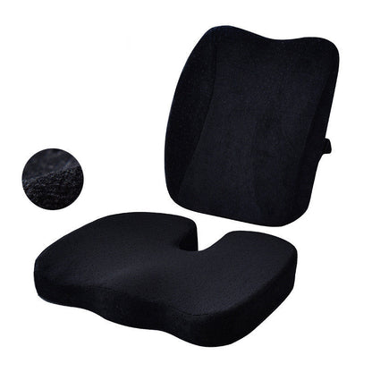 Austrige Seat & Car Lumbar Support Cushion Velvet Black / 2pieces